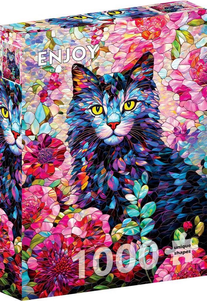Katten blandt blomster, 1000 brikker