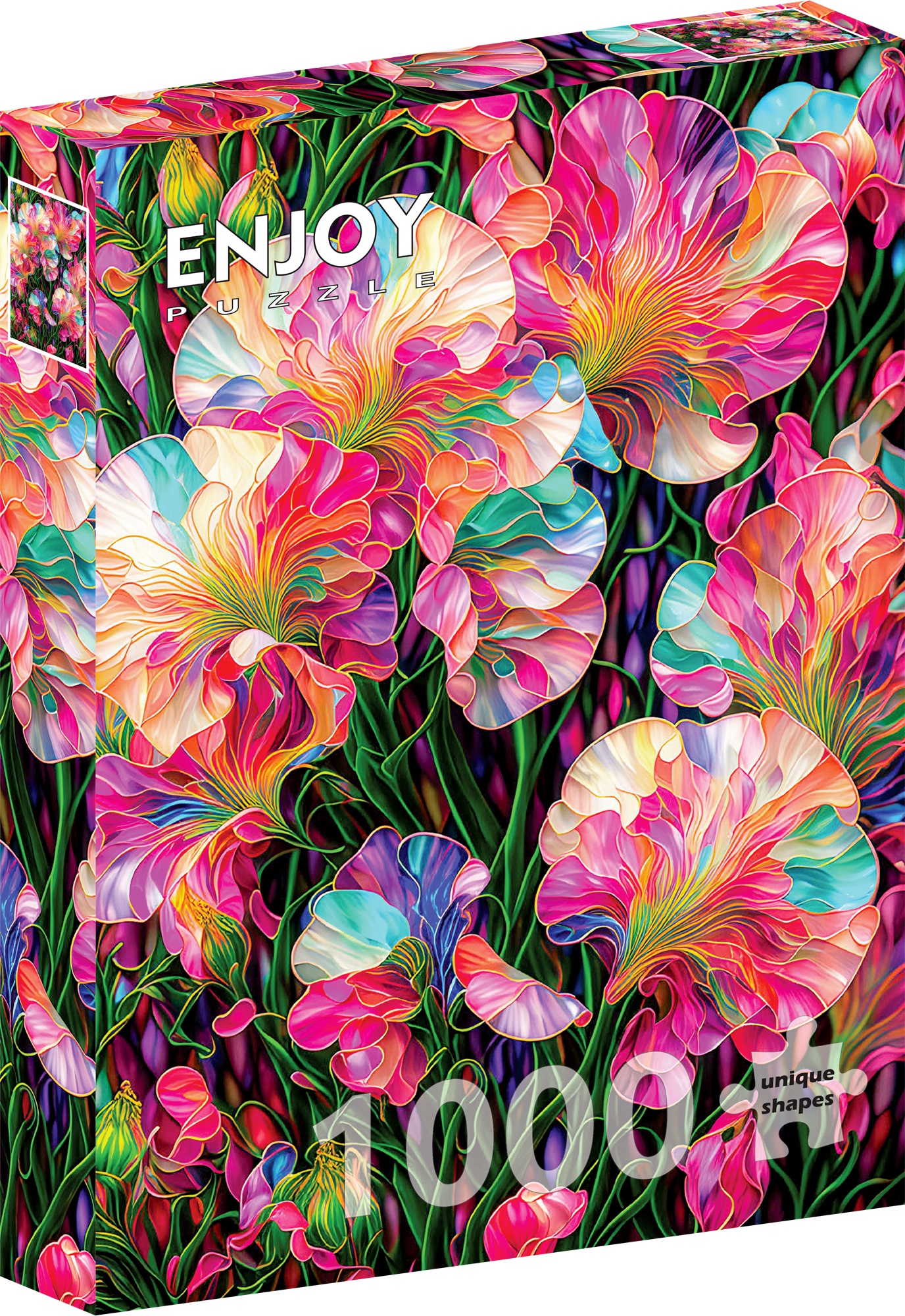 Ærteblomster i fuld flor, 1000 brikker