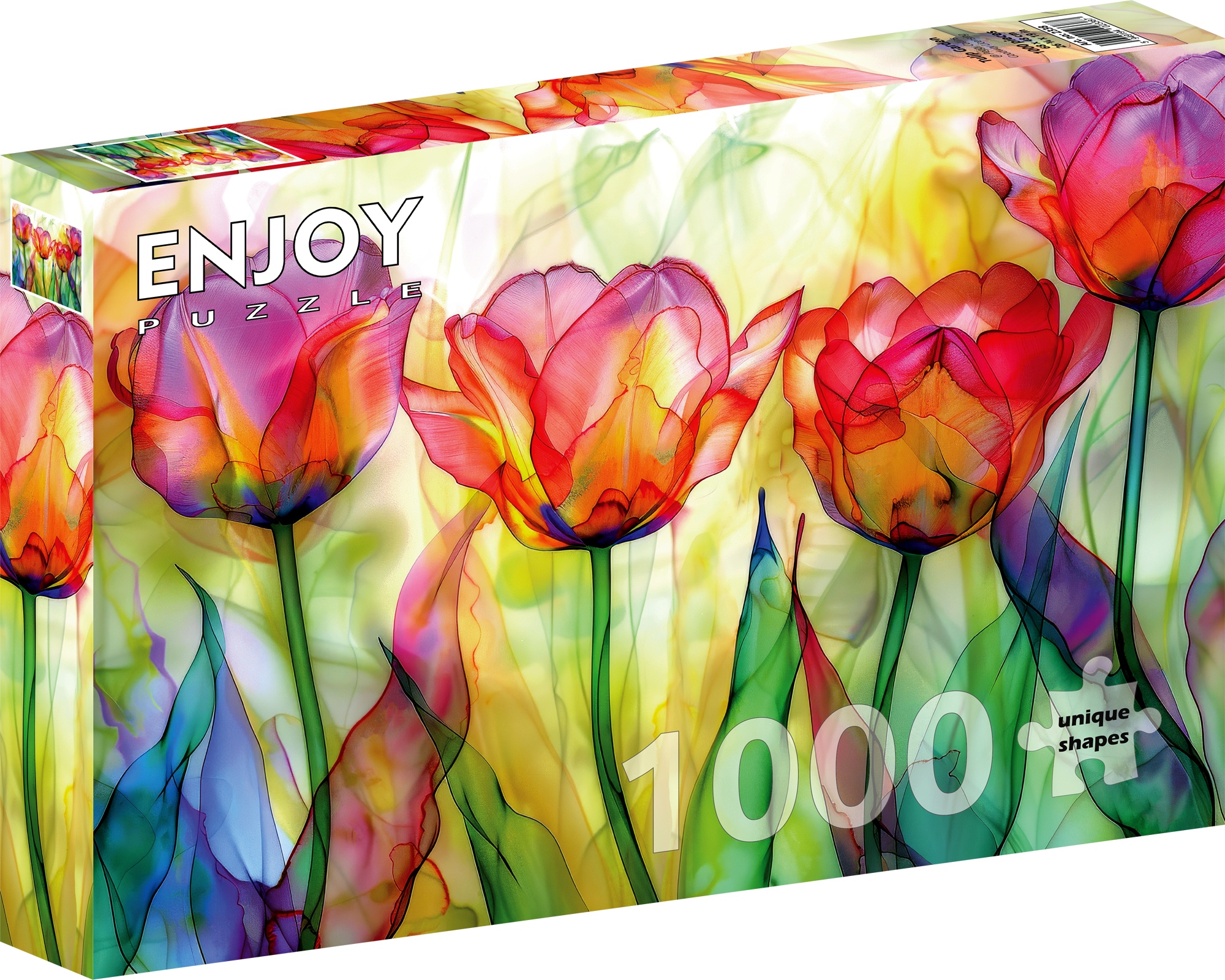 Farverige blomsterblade, 1000 brikker
