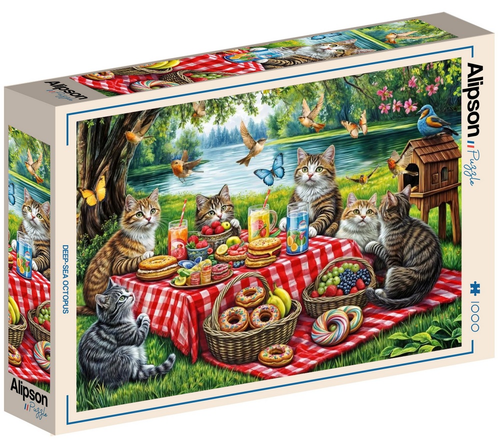 Kattenes picnic i det grønne, 1000 brikker