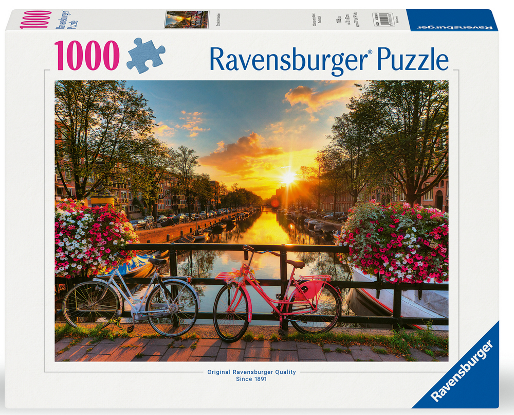 Ravensburger Puslespil - Cykler i Amsterdam, Holland, 1000 brikker