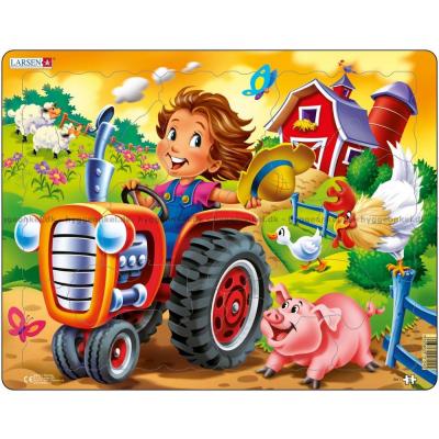 Børn på bondegården: Traktoren - Rammepuslespil, 15 brikker