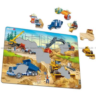 Billede af Arbejdsmaskiner - Rammepuslespil, 30 brikker