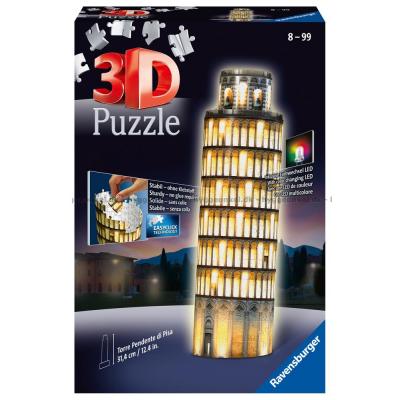 3D: Det skæve tårn i Pisa - Nat, 216 brikker