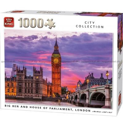 Big Ben og Houses of Parliament, London, 1000 brikker