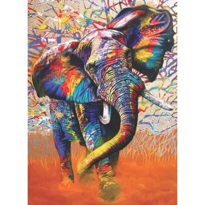 Billede af Farverig elefant, 1000 brikker