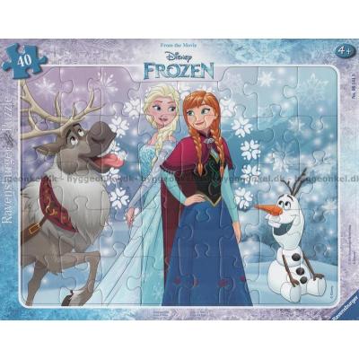 Disney: Frost - Anna og Elsa - Rammepuslespil, 40 brikker