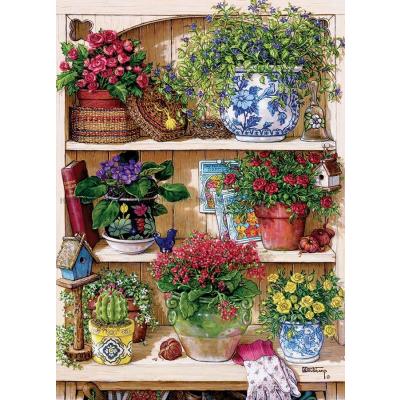 Billede af Kruskamp: Reolen med blomster, 500 brikker