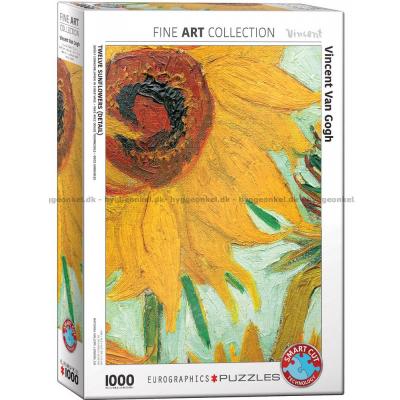 Van Gogh: 12 sommerblomster (Detaljeret), 1000 brikker