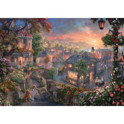 Billede af Disney: Kinkade - Lady og Vagabonden, 1000 brikker