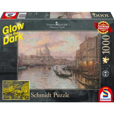 Kinkade: Venedig - Lyser i mørke, 1000 brikker