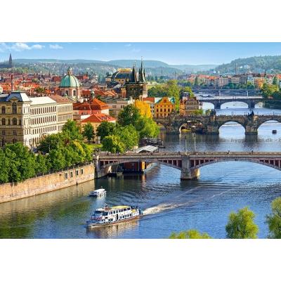 Billede af Prag: Kig ud over broerne, 500 brikker