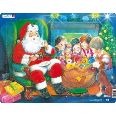 Julemanden og børnene  - Rammepuslespil, 15 brikker