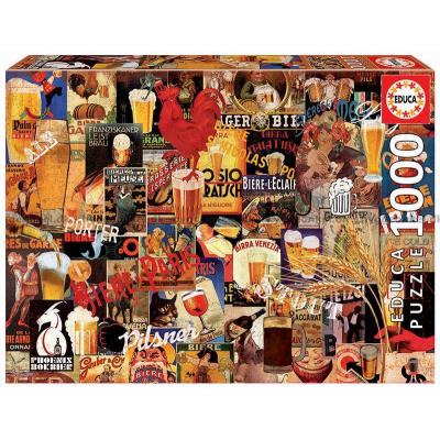 Vintage: Øl collage, 1000 brikker