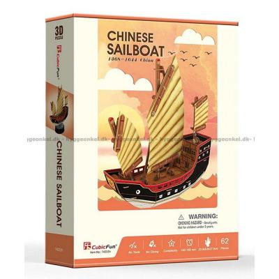 3D: Kinesisk sejlbåd, 62 brikker