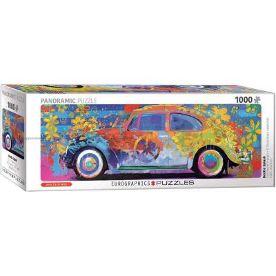 VW Beetle: Farverig - Panorama, 1000 brikker