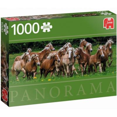 Halfinger heste - Panorama, 1000 brikker