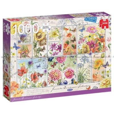 Brinkman-Salentjin: Frimærker - Sommerblomster, 1000 brikker