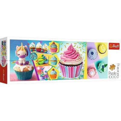 Farverige cupcakes - Panorama, 1000 brikker