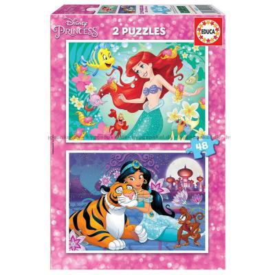 Disney Prinsesser: Ariel og Jasmin, 2x48 brikker