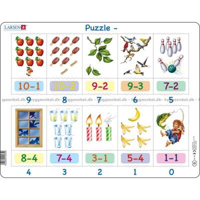 Matematik: Minus - Rammepuslespil, 20 brikker
