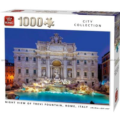 Rom: Trevi-fontænen i aftenlys, 1000 brikker