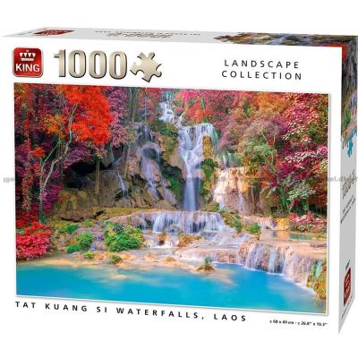 Laos: Tat Kuang Si vandfaldene, 1000 brikker