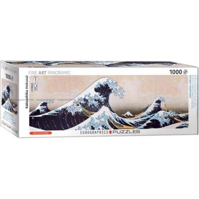 Hokusai: Den store bølge - Panorama, 1000 brikker