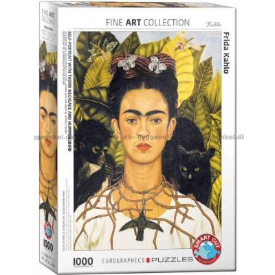 Frida Kahlo: Selvportræt med torne-halskæde, 1000 brikker