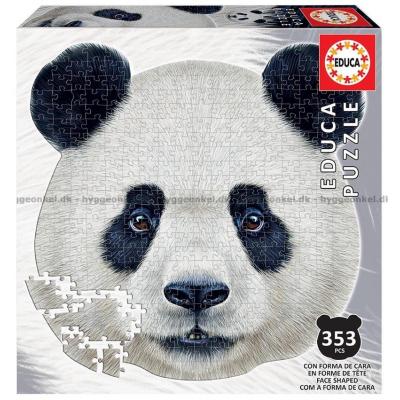 Pandaens ansigt - Formet motiv, 353 brikker