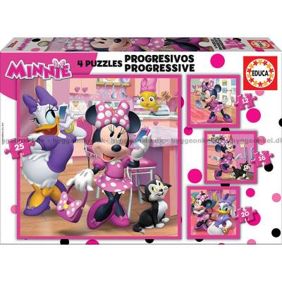 Disney: Minnie Mouse - Hjælper, 4 i 1, 12 brikker