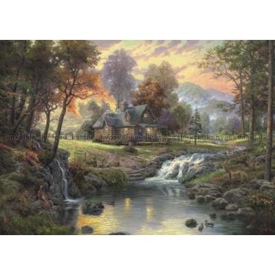 Kinkade: Bjerghytten, 1000 brikker