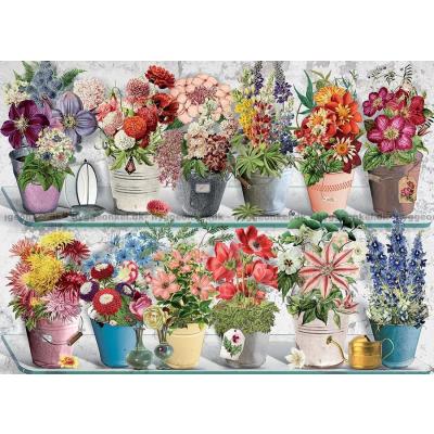 Billede af Behr: Farverige blomster i potter, 1000 brikker