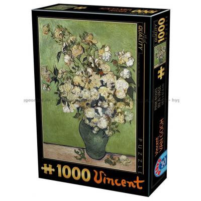 Van Gogh: Lyserøde roser, 1000 brikker