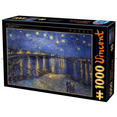 Vincent van Gogh: Stjernenat over Rhone - Kunst, 1000 brikker