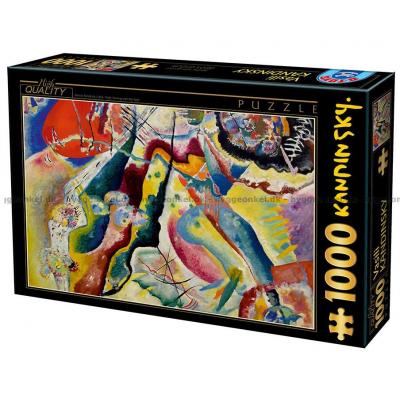 Kandinsky: Painting with red spot, 1000 brikker