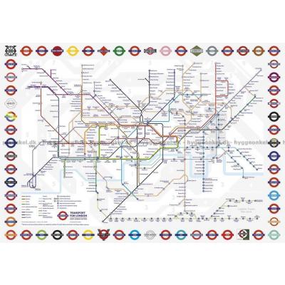 Billede af London Underground kort, 500 brikker