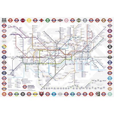 Billede af London Underground kort, 1000 brikker