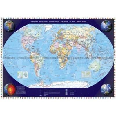 Verdenskort - geografisk, 2000 brikker