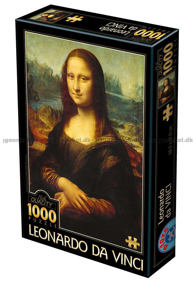 Da Vinci, Leonardo: Mona Lisa, 1000 brikker puslespil, D-Toys - 72689