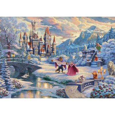 Billede af Disney: Kinkade - Skønheden og udyret - vinter, 1000 brikker