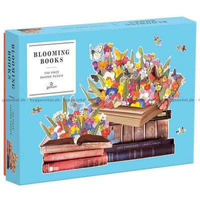 Blomstrende bøger - Formet motiv, 750 brikker