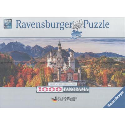 Neuschwanstein, Bayern - Panorama, 1000 brikker