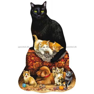Schory: Kattene hygger - Formet motiv, 1000 brikker