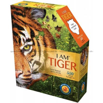 Jeg er: Tiger - Formet motiv, 550 brikker