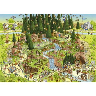 Billede af Degano: Funky Zoo - Lysning i skoven, 1000 brikker