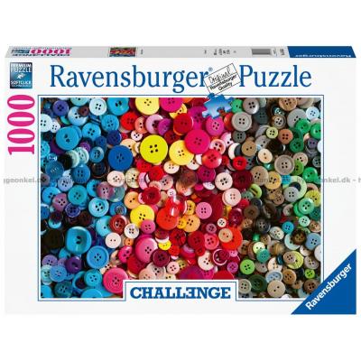 Farverige knapper, 1000 brikker