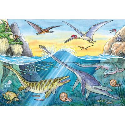 Billede af Dinosaurer ved vandhullet, 2x24 brikker