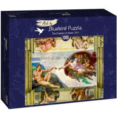 Michelangelo: Adams skabelse - Kunst, 1000 brikker