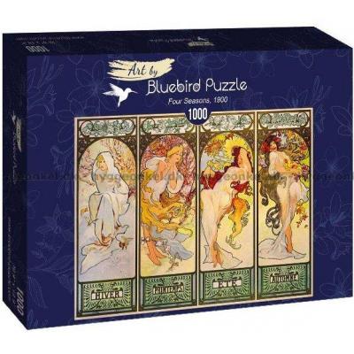 Mucha: De fire årstider - Kunst, 1000 brikker